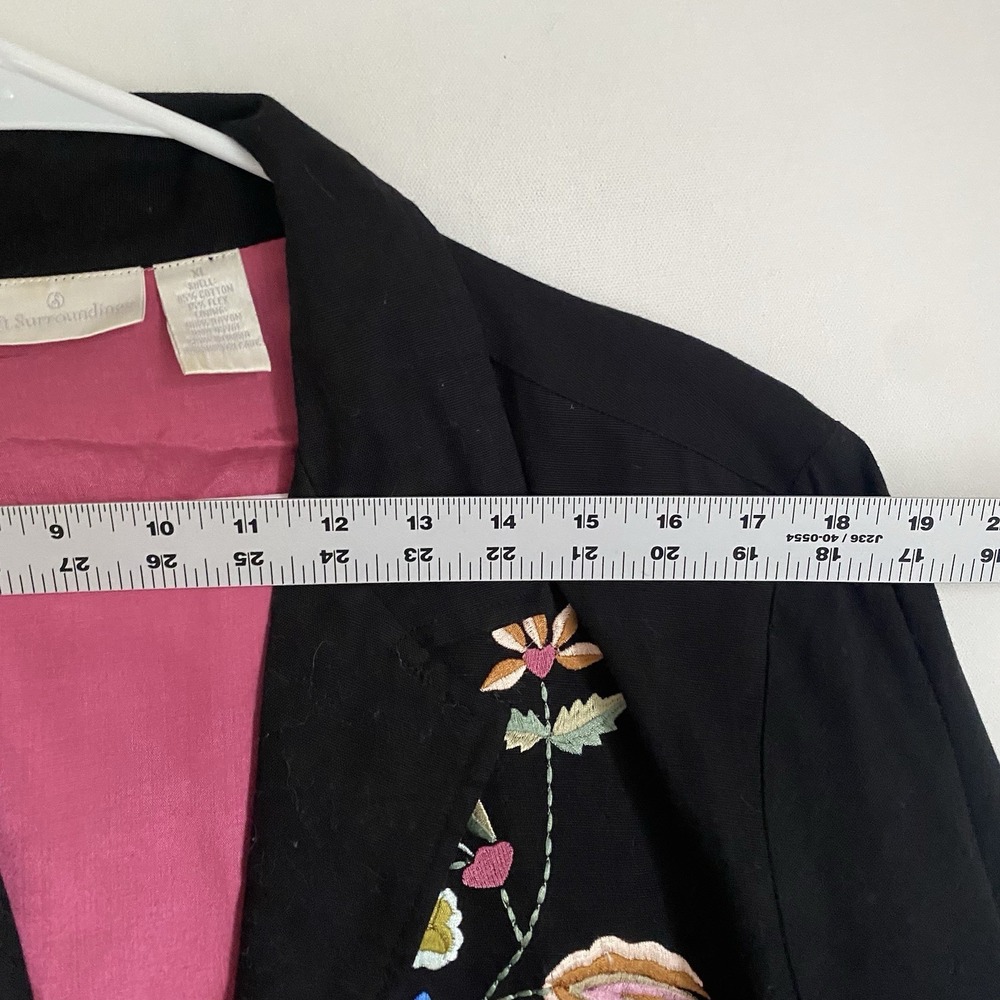 Soft Surroundings Lightweight Lined Jacket XL Floral Embroidered Boho Going Out - Picture 3 of 7
